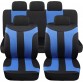 Coprisedili Auto Universali LS05 Di Colore Blu Set Per Anteriori e Posteriori In Poliestere No Suv